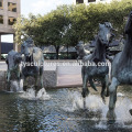 life size large city decoration landscape bronze horses water fountain sculpture for outdoor park piazza